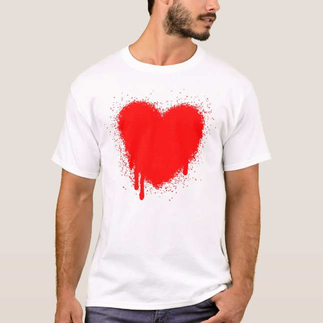 Camiseta Corazón Grunge - Rojo (Anverso)