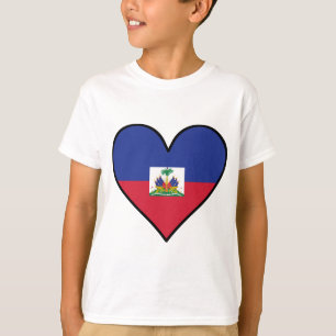 Camiseta Corazón haitiano de la bandera