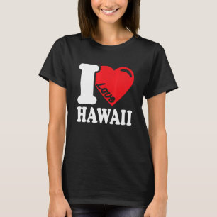 Camiseta Corazón Hawaii Hermoso Hawaii Aloha Amo Hawa