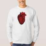 Camiseta Corazón humano anatómico<br><div class="desc">Ilustracion humano anatómico del corazón del vintage. Anatomía del cuerpo humano para médico,  la ciencia,  o los estudiantes de la biología.</div>