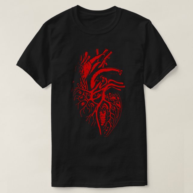 Camiseta corazón humano anatómico (Diseño del anverso)