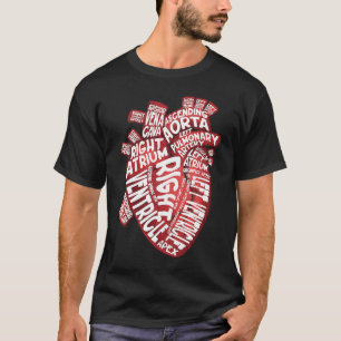 Camiseta Corazón Humano Anatómico Cardiología Médico Cardía