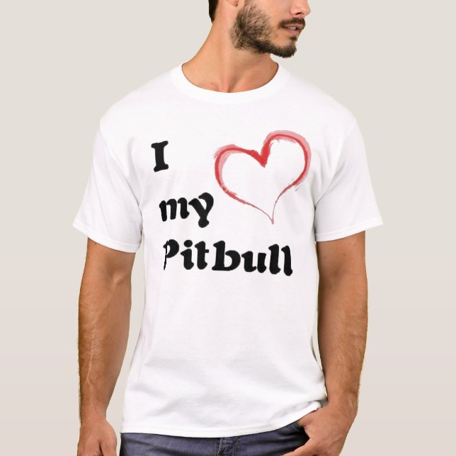 Camiseta corazón i mi pitbull (Anverso)