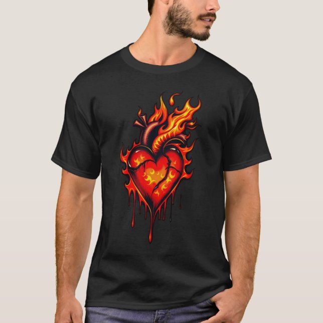 Camiseta Corazón inflamante. (Anverso)