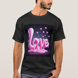 Camiseta Corazón iridiscente 3D olográfico