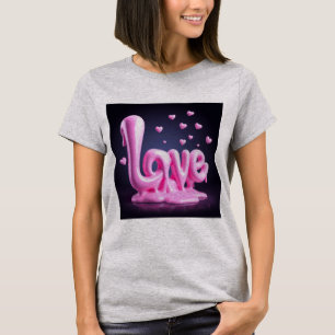 Camiseta Corazón iridiscente 3D olográfico