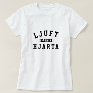 Camiseta corazón islandés dulce (ljúft íslenskt hjarta)