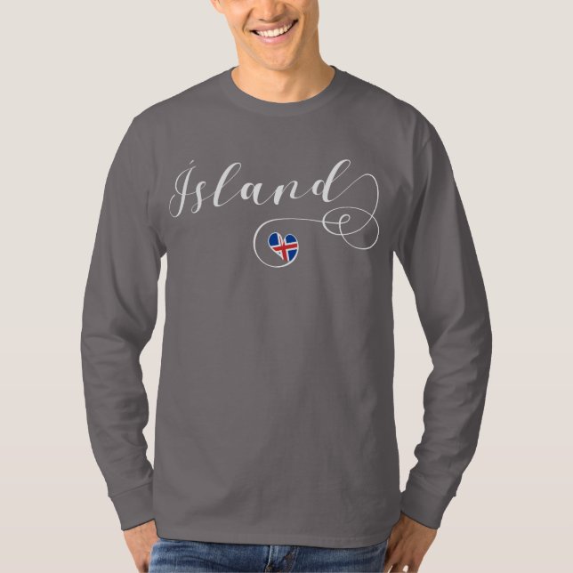 Camiseta Corazón Islandia Tee Shirt, Ísland (Anverso)