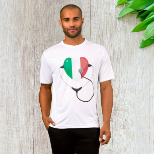 Camiseta Corazón italiano con Stethoscope Healthcare