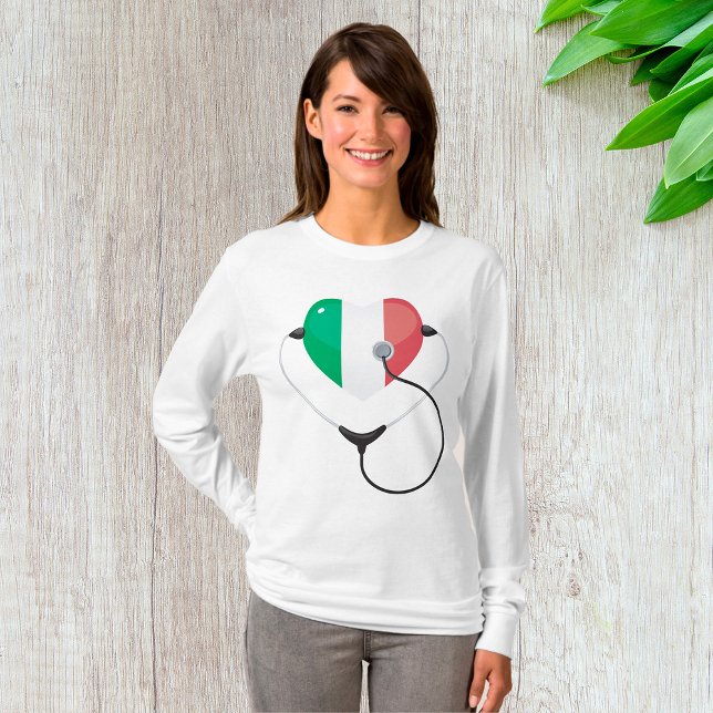Camiseta Corazón italiano con Stethoscope Healthcare (Subido por el creador)