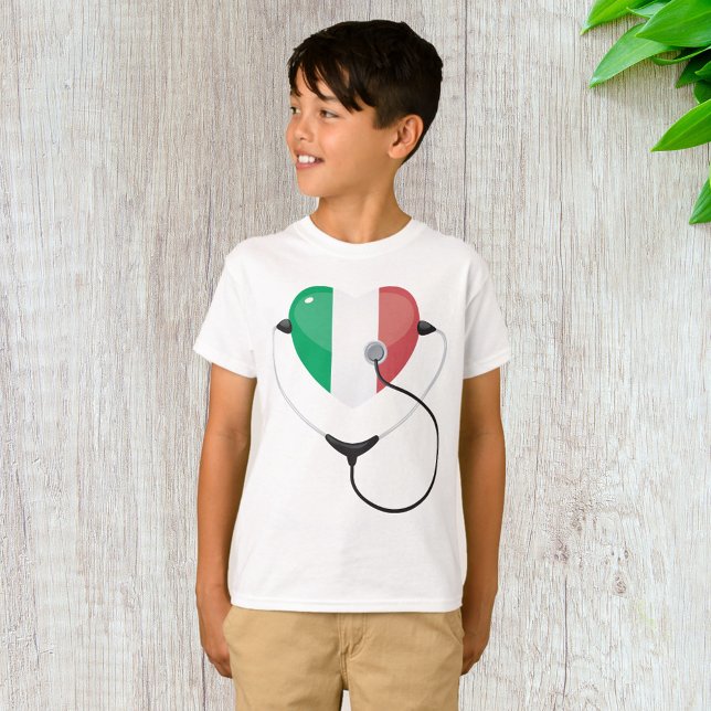 Camiseta Corazón italiano con Stethoscope Healthcare (Subido por el creador)