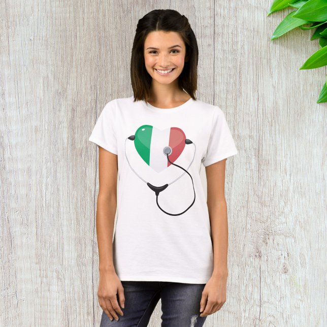 Camiseta Corazón italiano con Stethoscope Healthcare (Subido por el creador)