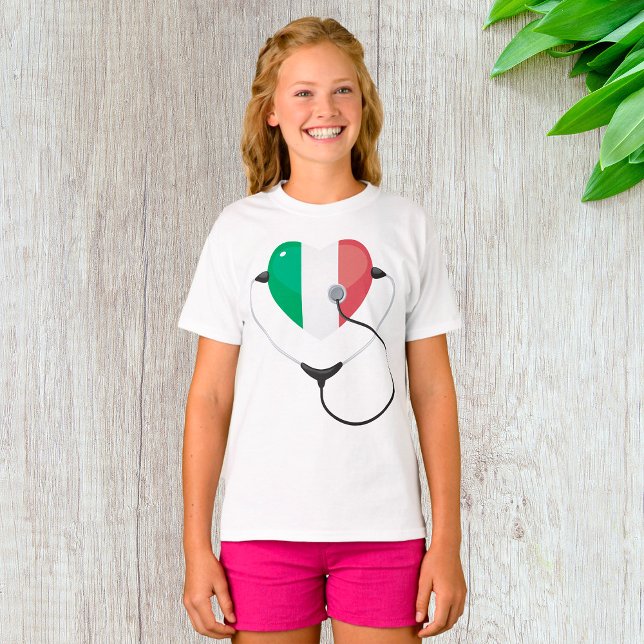 Camiseta Corazón italiano con Stethoscope Healthcare (Subido por el creador)