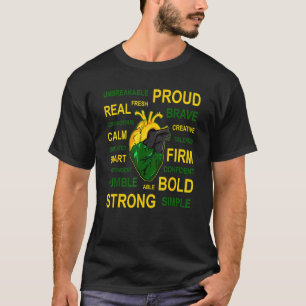 Camiseta Corazón Jamaiquino Por Hombres Y Mujeres Orgulloso