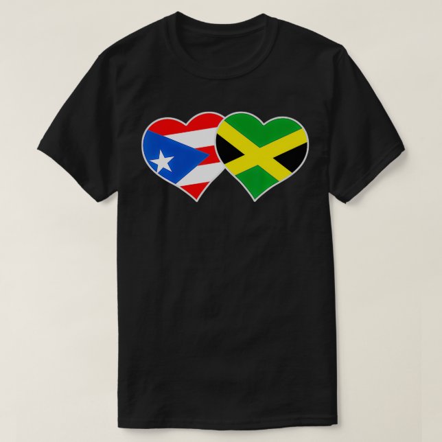 Camiseta Corazón jamaiquino puertorriqueño amor Jamaica Pue (Diseño del anverso)