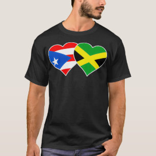 Camiseta Corazón jamaiquino puertorriqueño amor Jamaica Pue