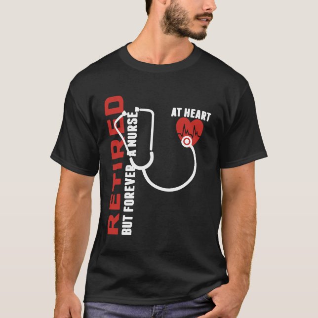Camiseta Corazón jubilado de la enfermera (Anverso)