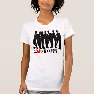 Camiseta Corazón KPOP en damas coreanas destruidas camiset