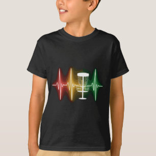 Camiseta Corazón Late de Golf Línea Ekg Retro Jugador de Go