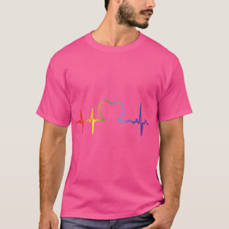 Camiseta Corazón latiendo Orgullo Lgbt chico retro