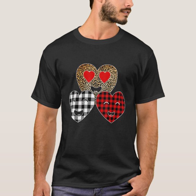 Camiseta Corazón Leopard Buffalo Pintado Parejas Coincidien (Anverso)