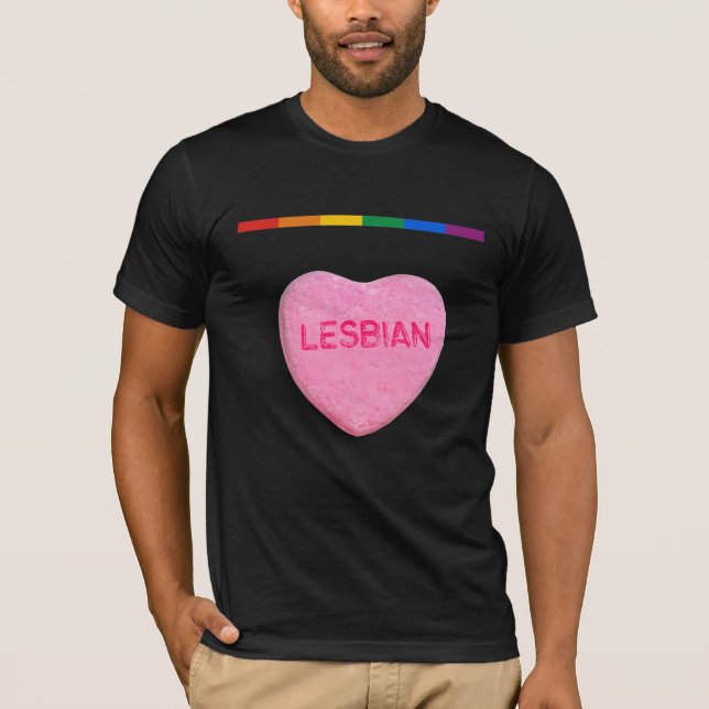 Camiseta Corazón lesbiano del caramelo (Anverso)