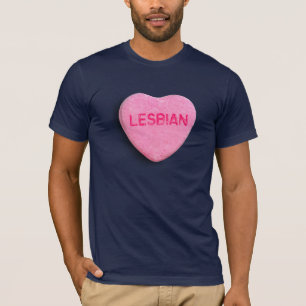Camiseta Corazón lesbiano del caramelo