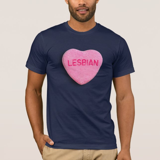 Camiseta Corazón lesbiano del caramelo (Anverso)
