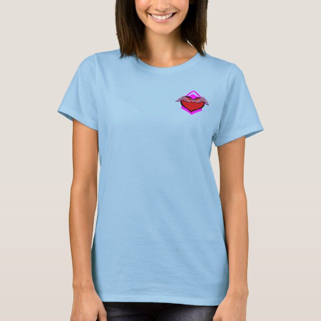 Camiseta Corazón Libre Bloqueado Geométrico (Anverso)