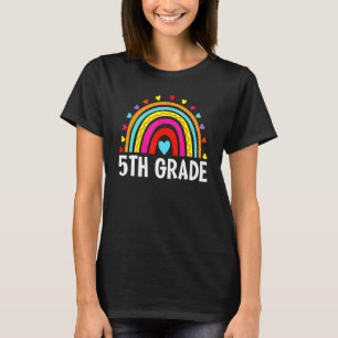 Camiseta Corazón Lindo Arcoíris 5to Grado Feliz Primer Día 