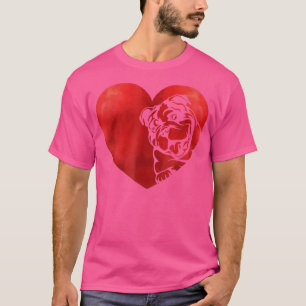 Camiseta Corazón lindo Bulldog inglés Perro cachorro valent