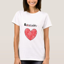 Camiseta Corazón lindo de Adorkable