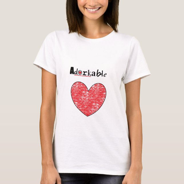 Camiseta Corazón lindo de Adorkable (Anverso)