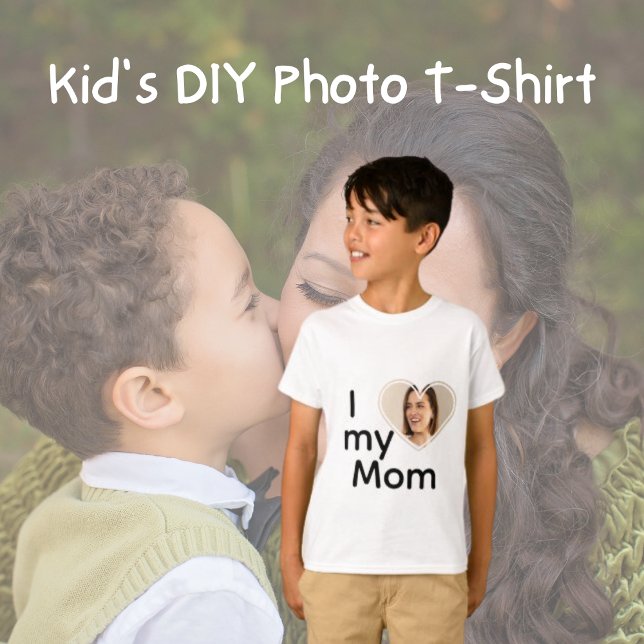 Camiseta Corazón lindo foto que amo a mi madre hijo (Subido por el creador)