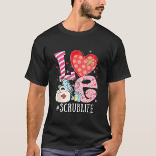 Camiseta Corazón lindo Stethoscope Scrub Enfermera de la vi
