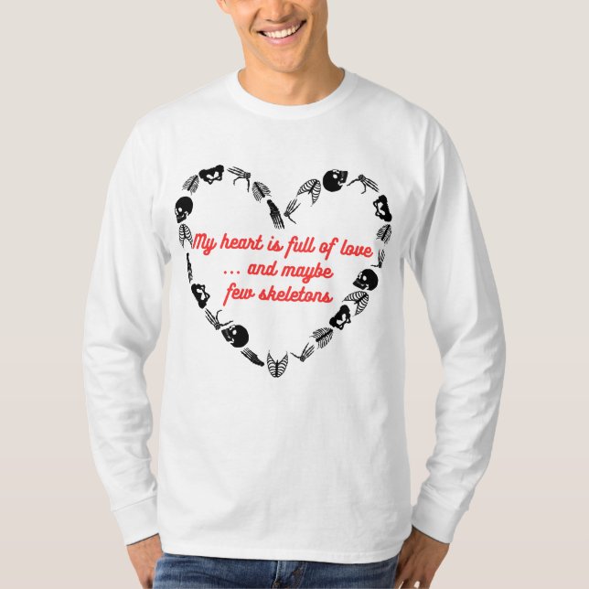 Camiseta Corazón lleno de esqueletos (Anverso)