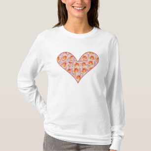 Camiseta Corazón lleno de rosas rosas rosas gráficas camise