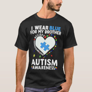 Camiseta Corazón Llevo Azul Por La Conciencia Del Autismo D