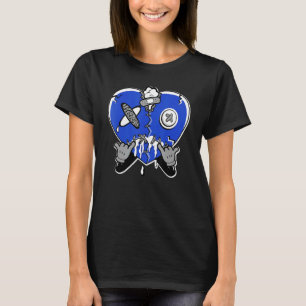 Camiseta Corazón llorando Verdadero Azul 1 coincidiendo