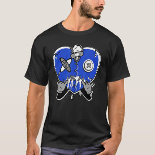 Camiseta Corazón llorando Verdadero Azul 1 coincidiendo