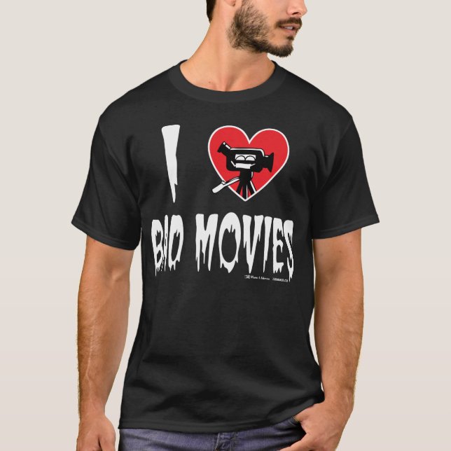 Camiseta (Corazón) malas películas I (oscuras) (Anverso)