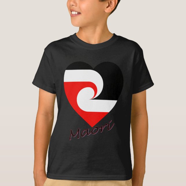 Camiseta Corazón maorí de la bandera (Anverso)