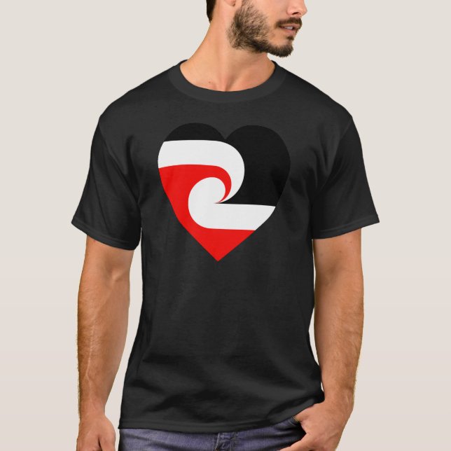 Camiseta Corazón maorí de la bandera (Anverso)
