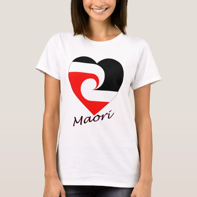 Camiseta Corazón maorí de la bandera (Anverso)