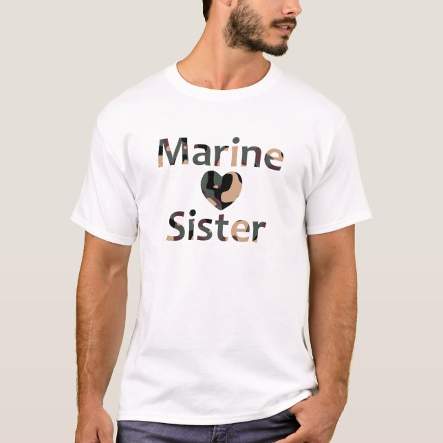 Camiseta Corazón marino Camo de la hermana (Anverso)
