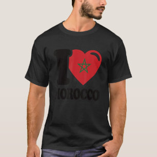 Camiseta Corazón Marruecos Hermosa Bandera de Marruecos me