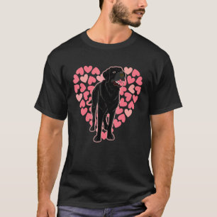 Camiseta Corazón Mascota Animal Negro Labrador Dueño Perro 