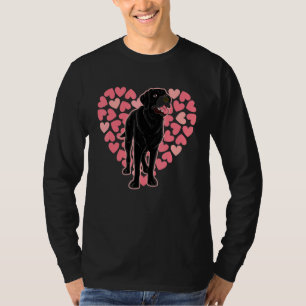Camiseta Corazón Mascota Animal Negro Labrador Dueño Perro 