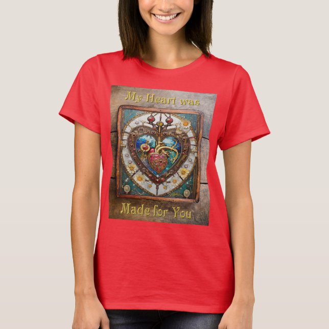 Camiseta Corazón mecánico Anatómico Steampunk Series (Anverso)