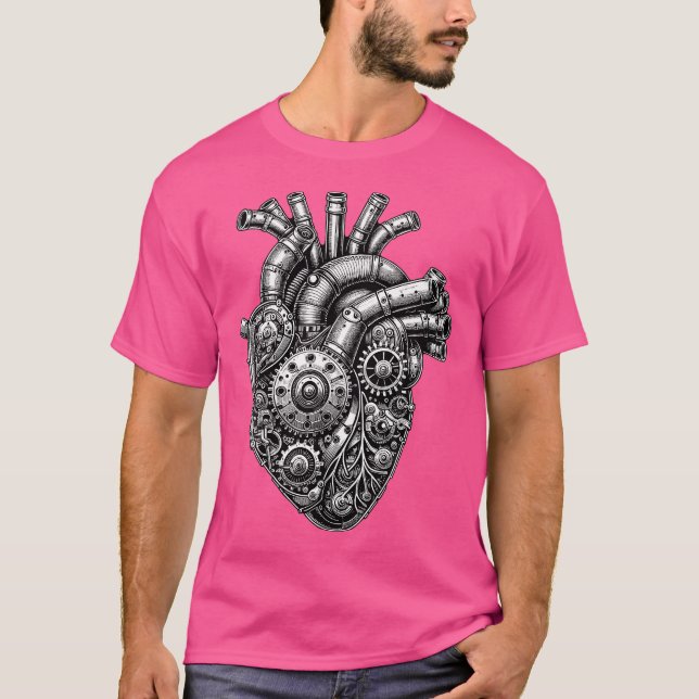 Camiseta Corazón Mecánico de Steampunk (Anverso)